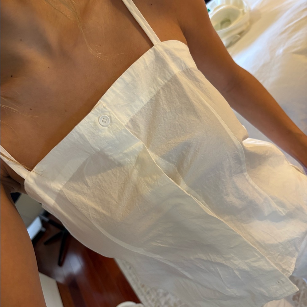 White button down tank